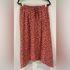 Simply Vera Vera Wang Red and White Maxi Skirt size M long elastic waist